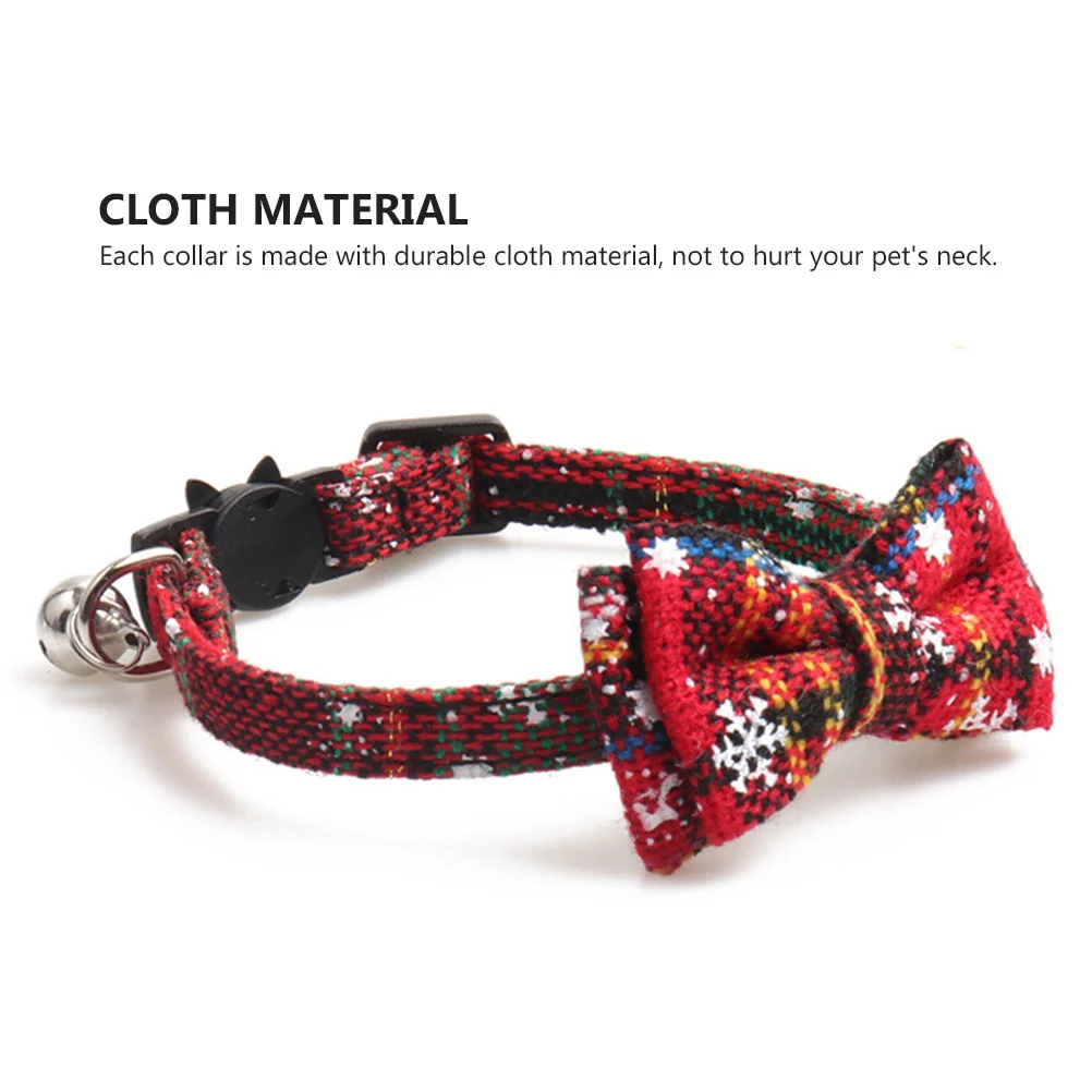 

2Pcs Adjustable Pet Collar Set Christmas Theme Cute Bow Knot Design for Cat Dog Puppy Fashion Pet Necklace Cat Necklace