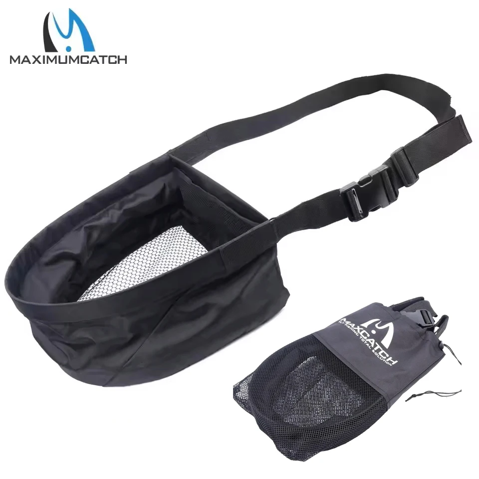 Maximumcatch FLSB/STBM Nylon Mesh Fly Fishing Stripping Basket with Flexible Rigid PVC Frame Quick-Dry Fly Fishing Bag