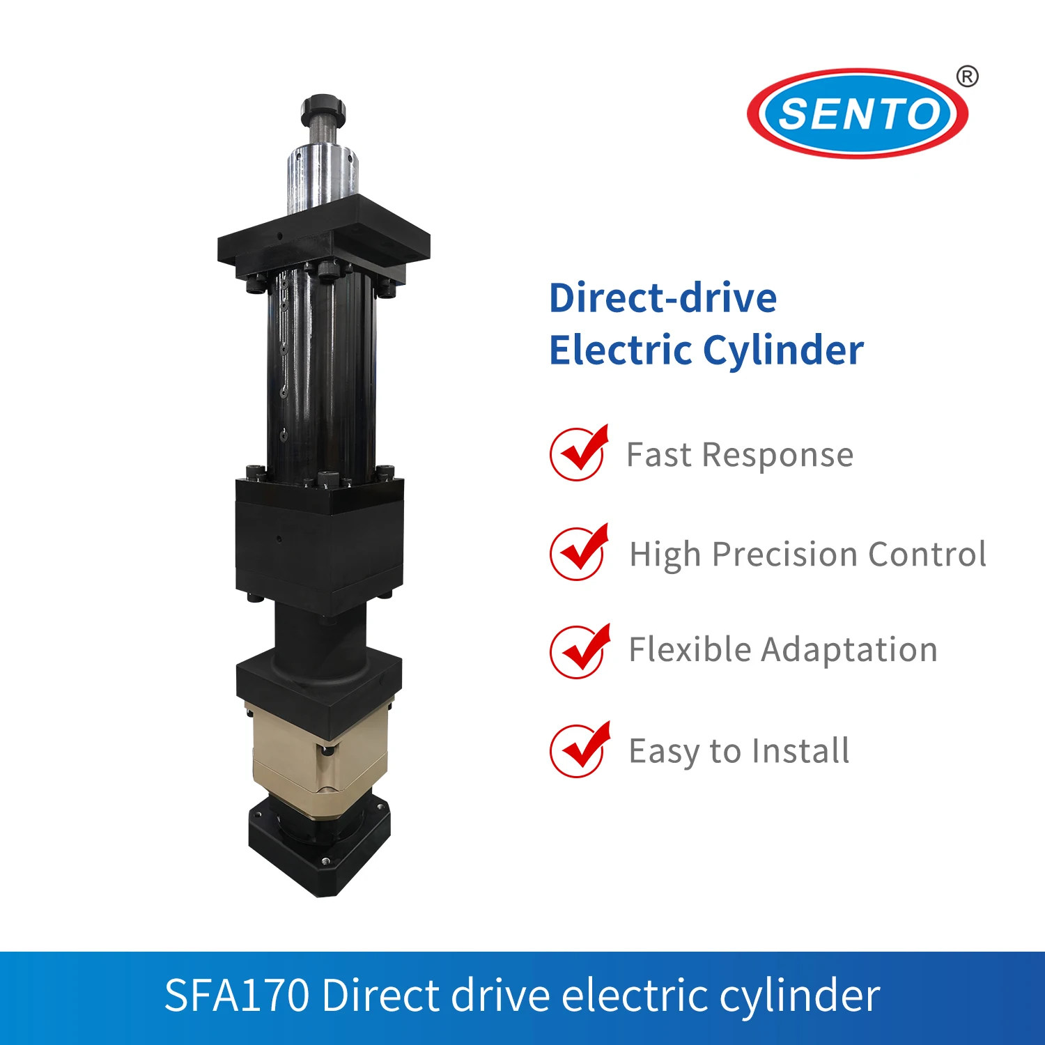 SFA170-20QF-200KN-R150 -SENTO Servo Electric Cylinder, High Precision, Stable Thrust, for Automation, Press Fitting, Positioning