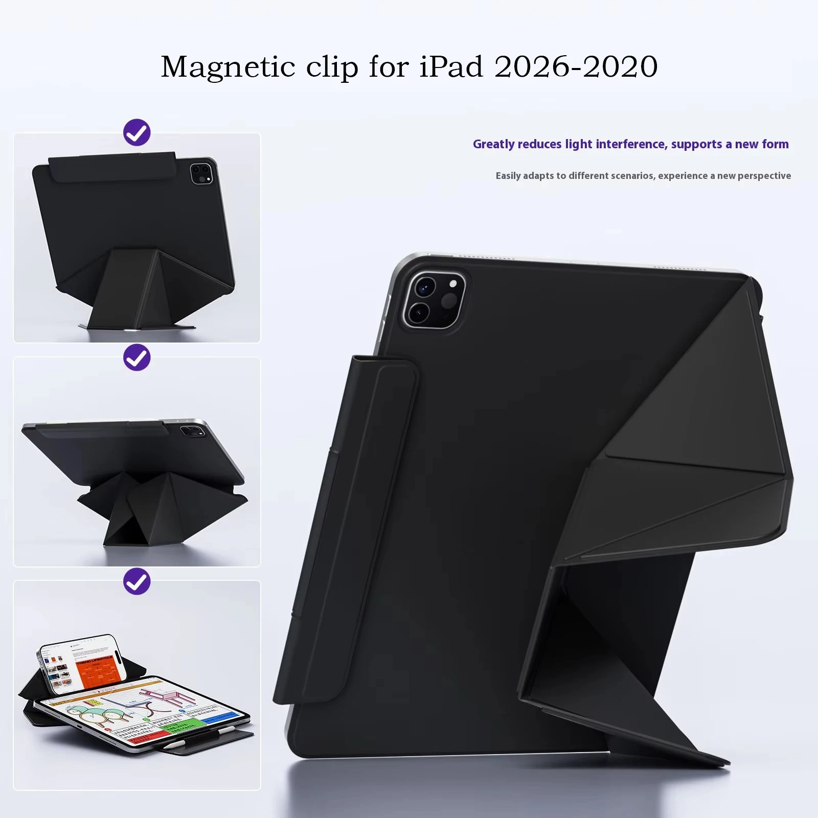 

Новый магнитный чехол-книжка 2026 года для iPad 11 A16 Pro 12.9 Air 8-го поколения 11 13 " M3 M2 M4 M5 Mini A17 Air 7 6 5 4-го поколения с многофункциональным креплением-клипсой