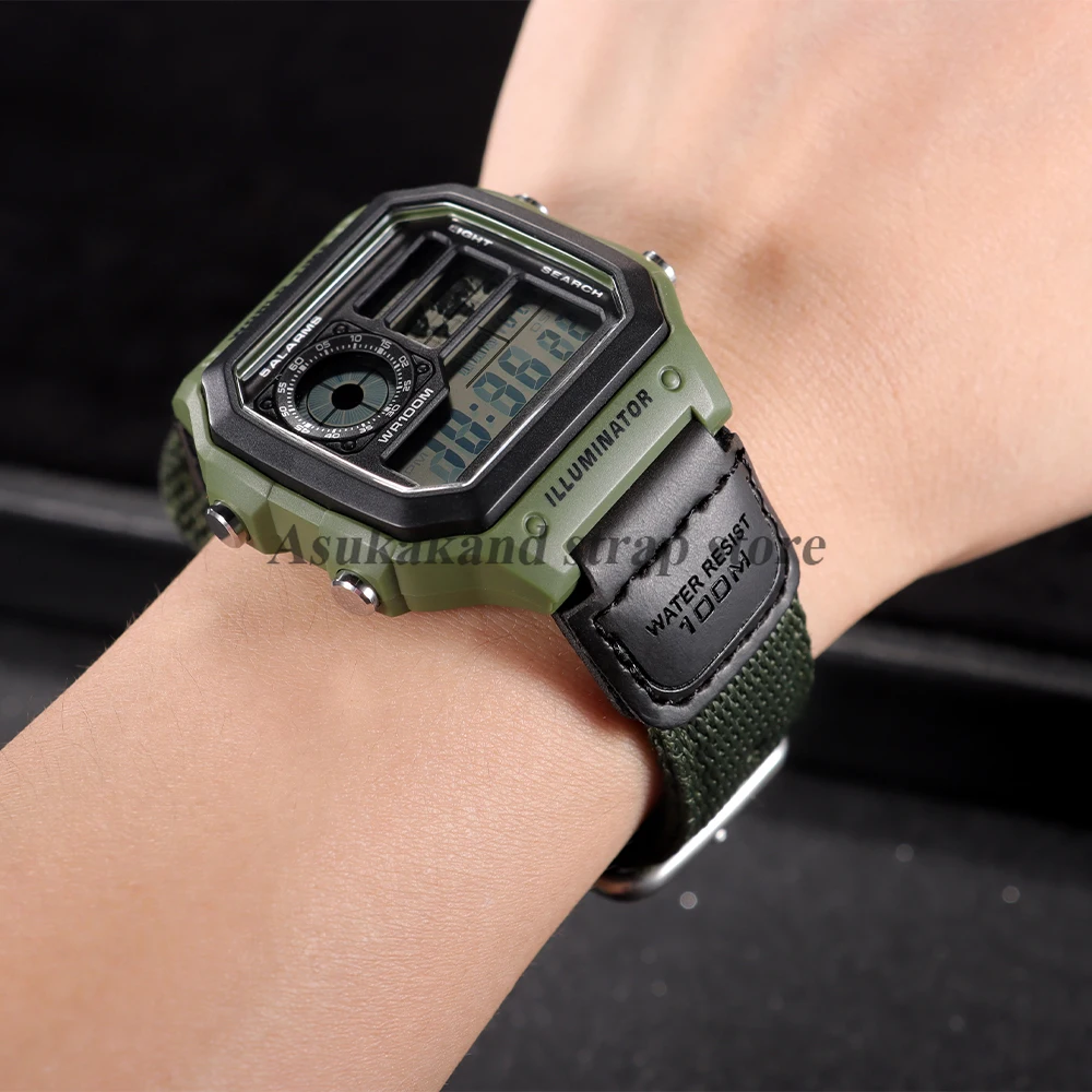 Нейлоновый ремешок для часов Casio 18 мм, ремешок для F91W W800H F84 SGW400 AE1200 AE1300, браслет 19 мм, ремешок для часов FT-500WC, аксессуары