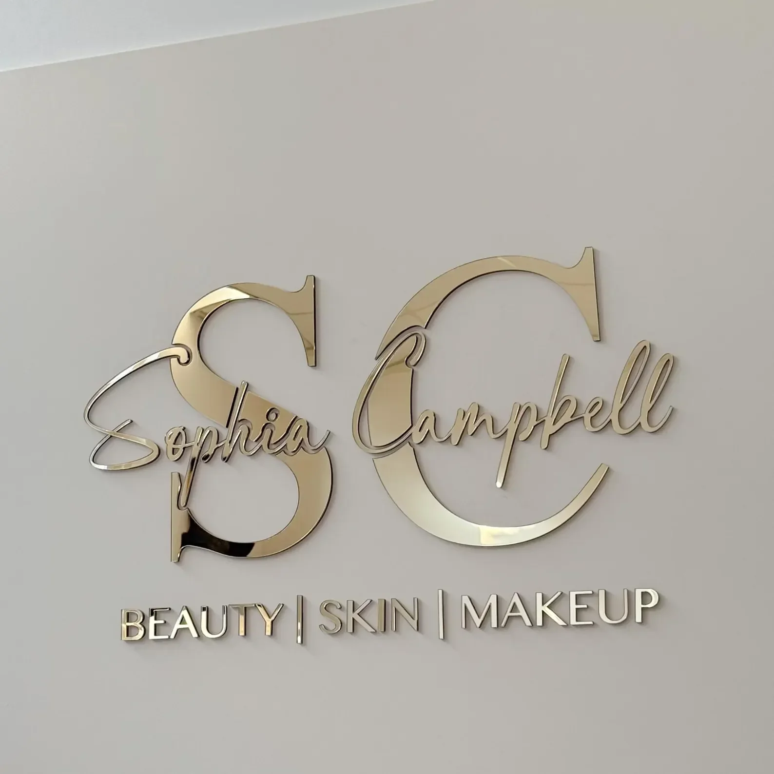 Custom Laser Cut Logo Sign 3D Mirror Wall Letters Large Business Acrylic Lobby Personalized Wall for Salon Studio