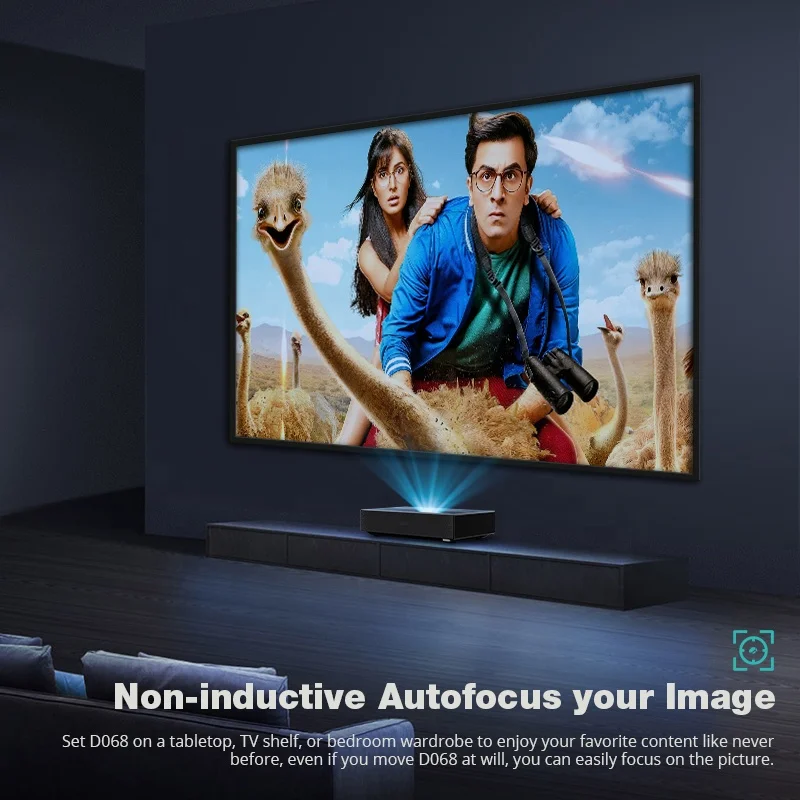 Hotack Hot Sale D068 6500 Lumens Smart Android TV Projector HD Home Theater Video Proyector Ultra Short Throw Laser Projector 4K
