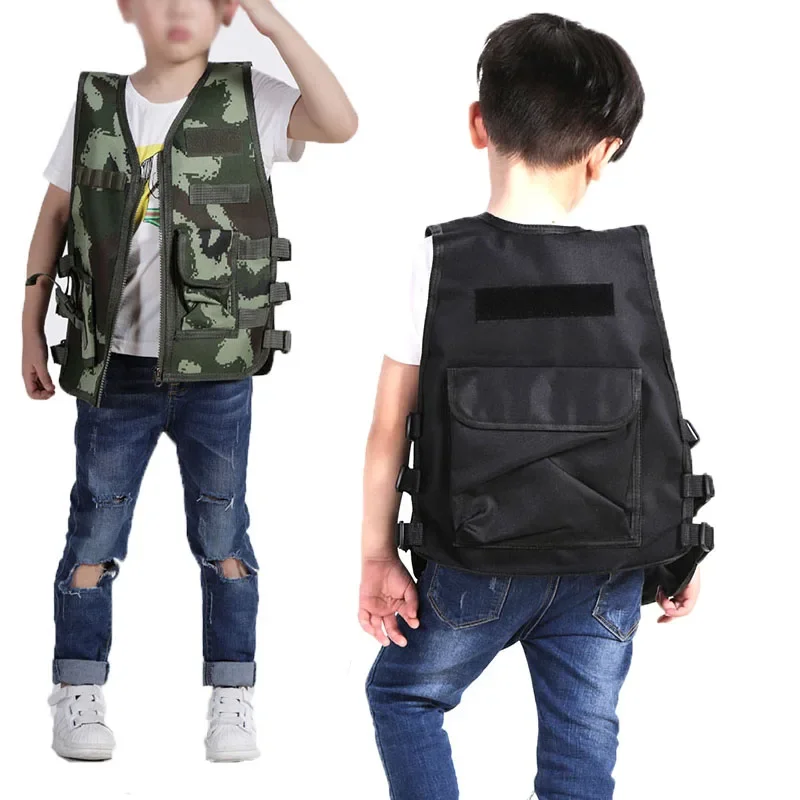 Children Army Tactical Military Sniper Vest Hunting Camouflage Jungle Combat Clothing CS Game Vest Training Gear for kids