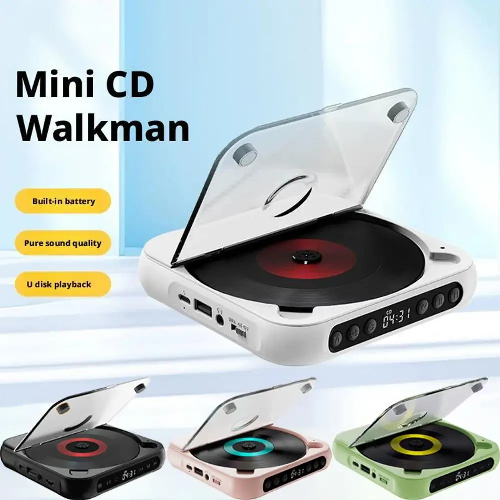 

Portable Bluetooth CD Player – Hi-Fi Sound,heavy Bass, Wireless & Wired Playback, Rechargeable Battery, Compact & Lightweight