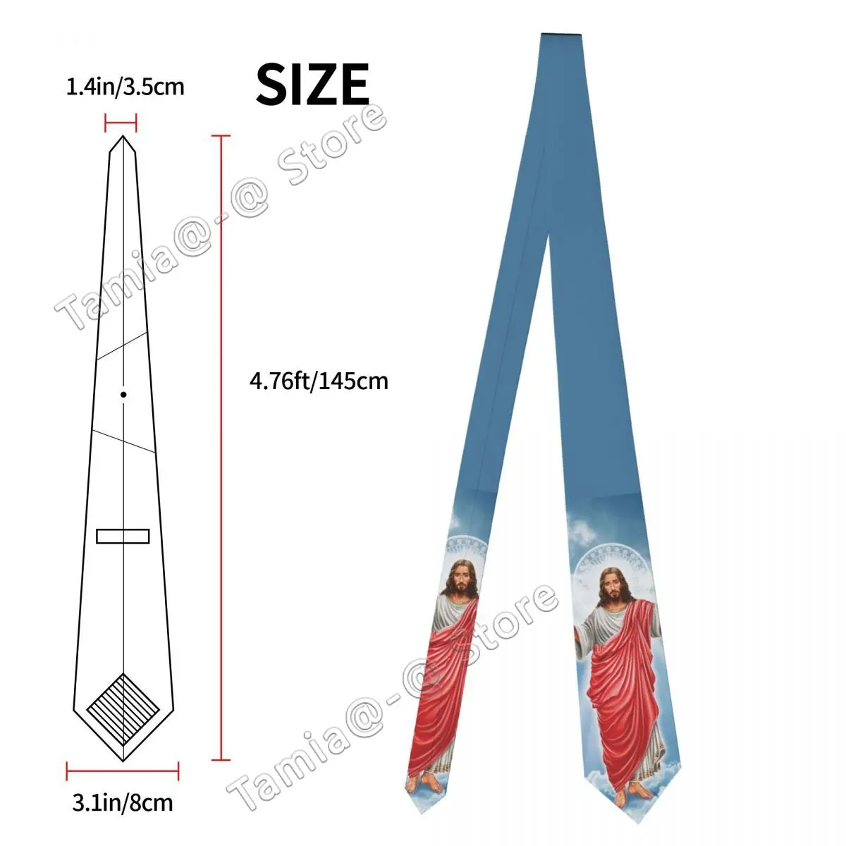 Christian Men Necktie Casual Polyester 8 cm Narrow God Bless Jesus Christ Neck Tie for Mens Accessories Gravatas Wedding Office