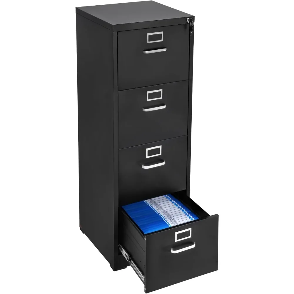

4 Drawer File Cabinet with Lock, Metal Vertical Filing Storage Cabinets for Home Office, Heavy-Duty Cabinet with Detachable Han
