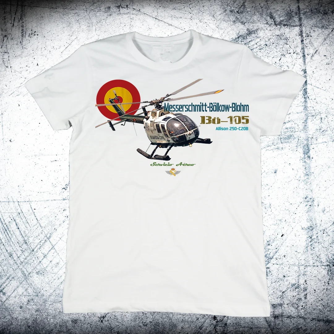 Espana Helicopter Guardia Civil Bö-105 Men T-Shirt Short Casual 100% Cotton Shirts Harajuku Streetwear