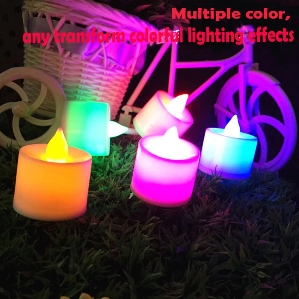 30X 50X LED Candle Mini Multicolor Lamp Lilin Lampu Flameless Tea Light Home Romantic Wedding Birthday Decoration Ligthing