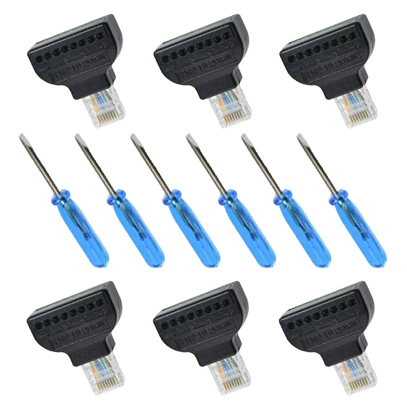 

RJ45 Мужской 8-контактный кабельный разъем Винтовая клемма Винтовой адаптер Сетевой Ethernet для цифровой интернет-штекера