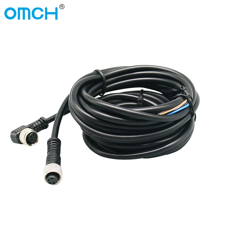 OMCH M8 4 Pins PVC Aviation Inserts cable Sensor Cable Connector Type A 2m Screw Plug Connect Cloweit