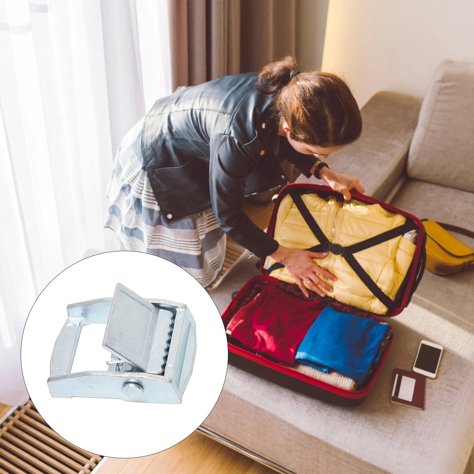 

2.5-5cm Mini Buckle Durable Zinc Alloy Buckle For Doors Windows Cabinets Suitcases Multifunctional Practical Binding Buckle