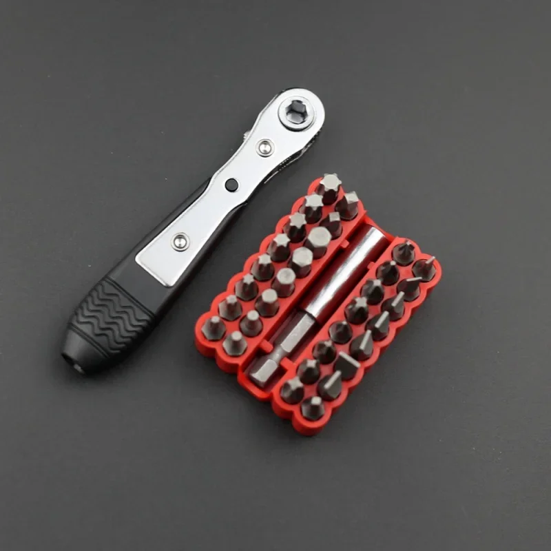 36 Tooth Ratchet Screwdriver Narrow Small Space Gap Disassembly Tool L-shaped Right Angle Turning Cross Screwdriver