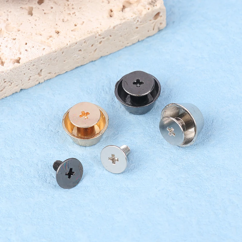 10Sets Metal Bag Legs Bottom Rivets DIY Leather Studs Bag Wear Protection Rivets Accessories For Bag Bottom And Belt【Homeclub】