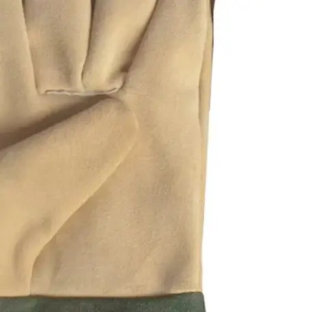 Cowhide Welding Gloves Green Canvas Sleeve Heat Resistant Flame Retardant For Electric Welding Grinding Metal Cutting Safety