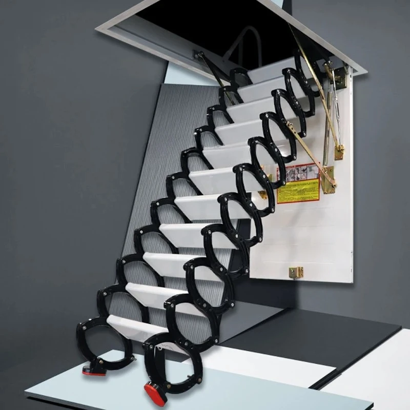 automatic electric loft retractable staircase household folding invisible finished product small apartment retractable