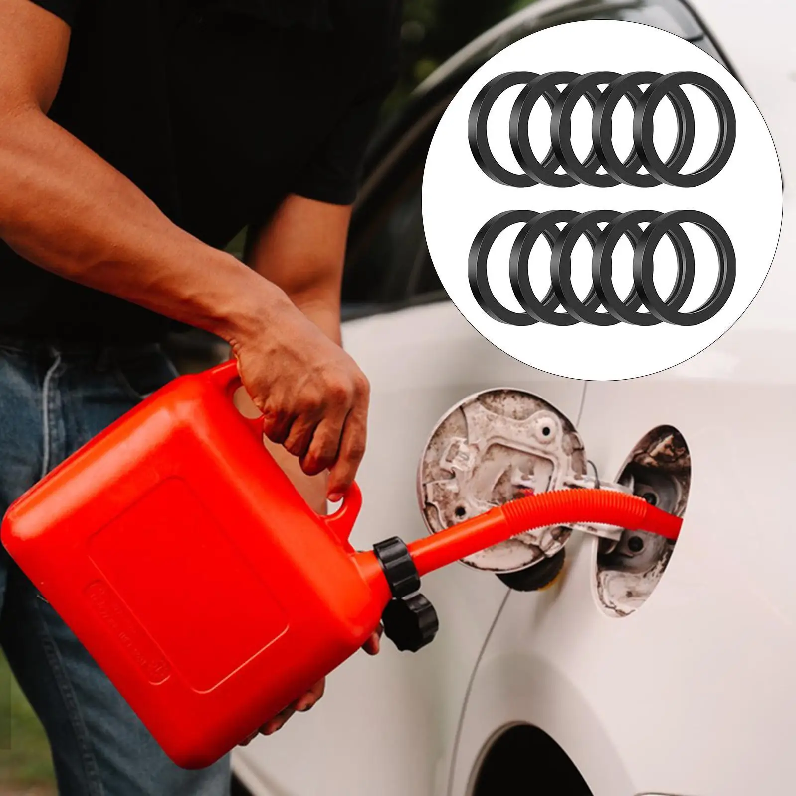 10 Pieces Tank Rubber Sealing Rings Portable Gas Tank Nozzle Gasket Seals Can Gaskets Supplies Gas Can Spout Gaskets