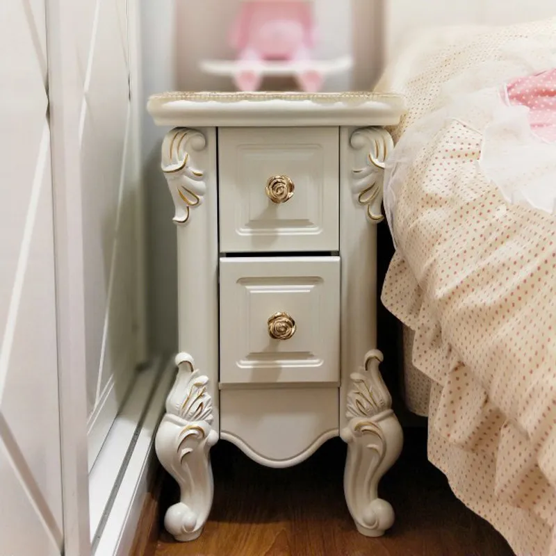 For Compact 2-Drawer Nightstand, Narrow Bedside Storage Cabinet for Small Bedroom