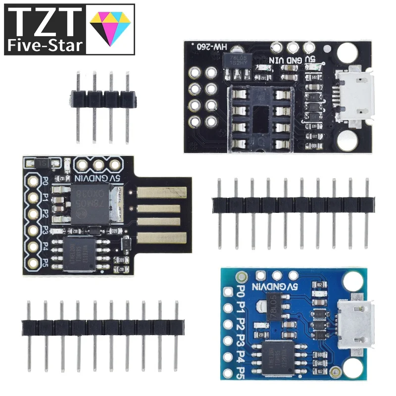 Плата разработки Digispark Kickstarter Micro ATTINY85 для Arduino IIC I2C USB, 1 шт., синяя, Черная