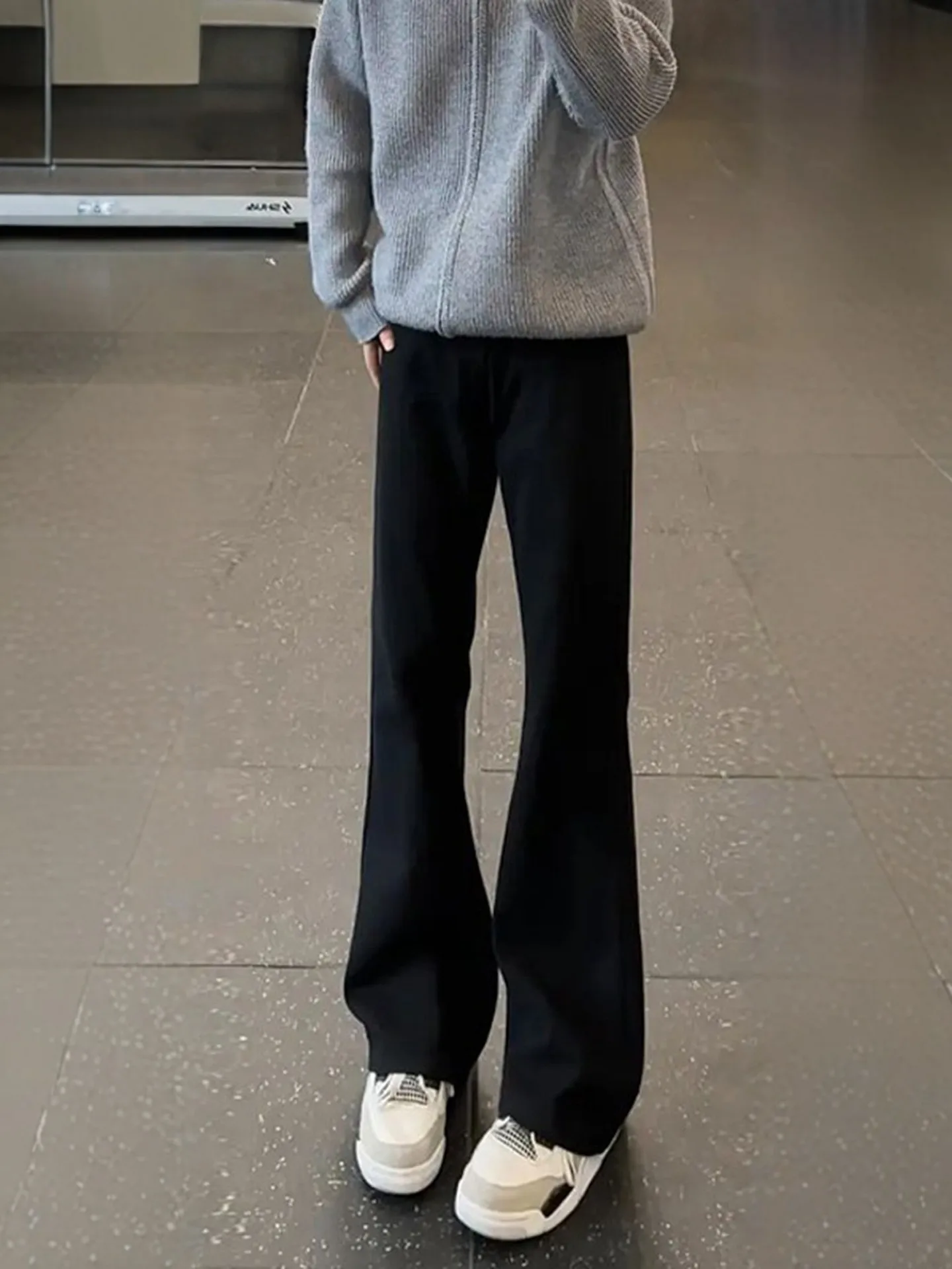 

Bla Thiened Fce Lined Le Blade Jeans Men's American High Street Straight Leg Micro Flared Trousers Youth Wear