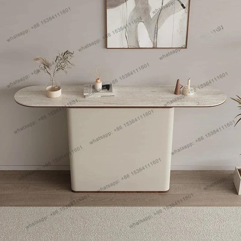 

Retro Style Entrance Entrance Table Italian Minimalist Living Room Corridor Aisle Rock Slab Entrance Platform