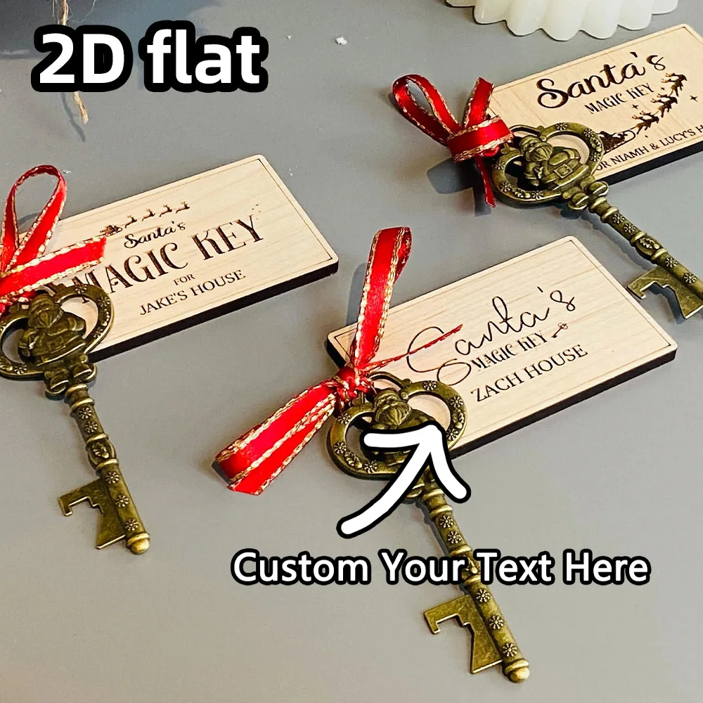 Santa’s Magic Key – Personalised Christmas Tag – Father Christmas Metal Key – Perfect Stocking Filler and Christmas Eve Box Gift