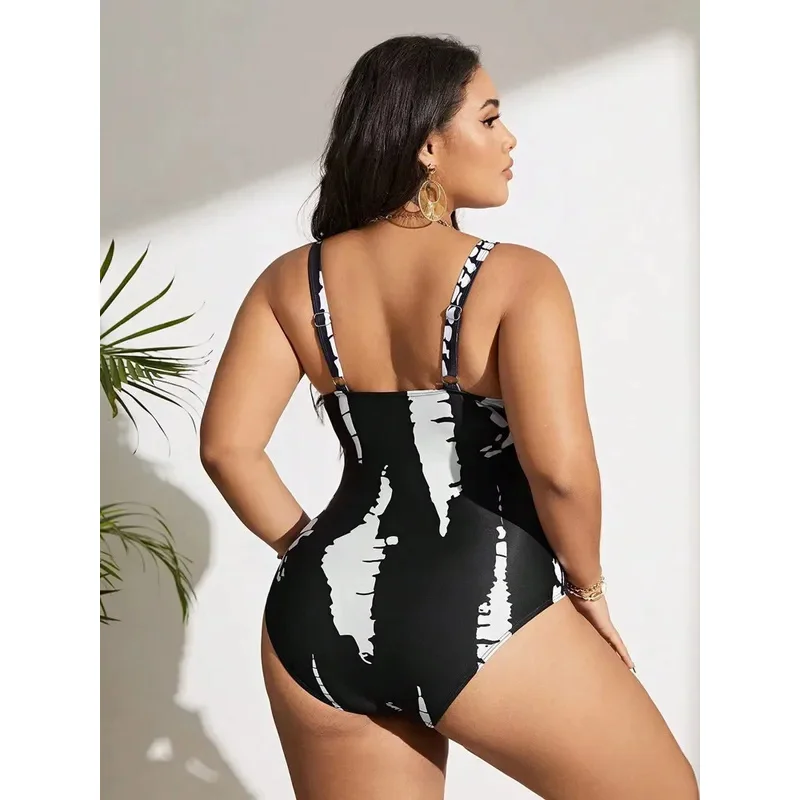 Plus Size Swimsuit Woman One-Piece Bikini Push Up High Waist Swimwear Women Bathing Suit Beach Swimming Suit Monokini
