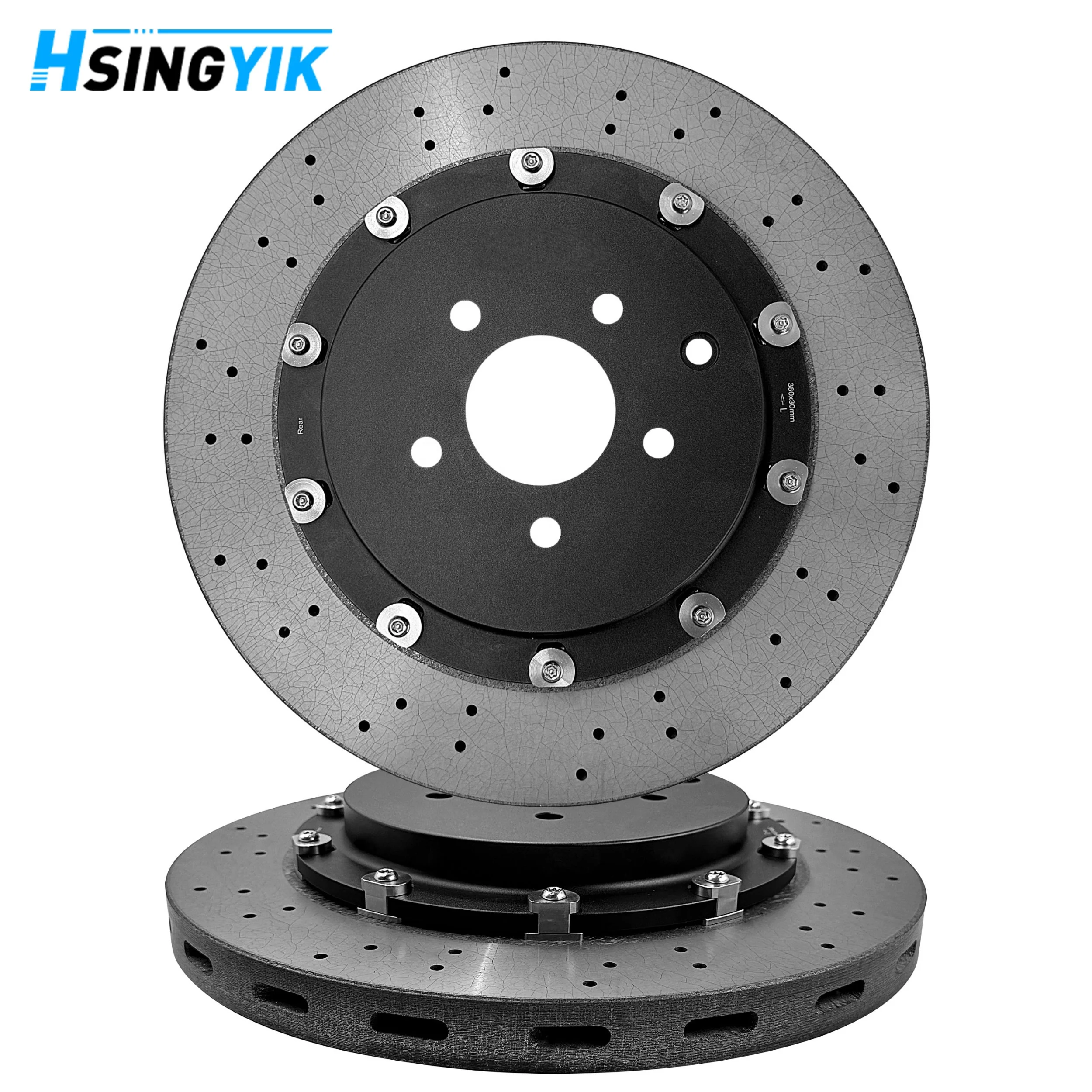 Hsingyik Racing Rear Carbon Ceramic Brake Disc Rotor For Nissan GT-R (R35) V6 43206-KJ10A 380x30MM