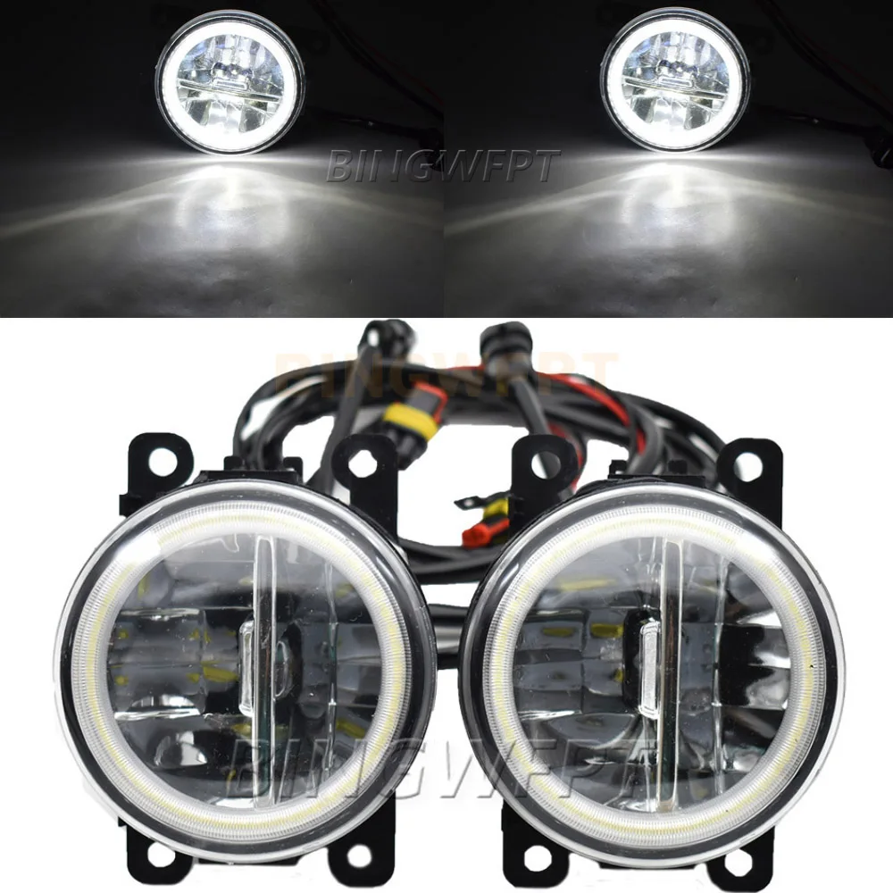 LED Angel Eye Daytime Running Lights with Lens Fog Lights for Ford Tourneo Transit Connect Mk1 2nd Facelift 2010 2011 2012 2013