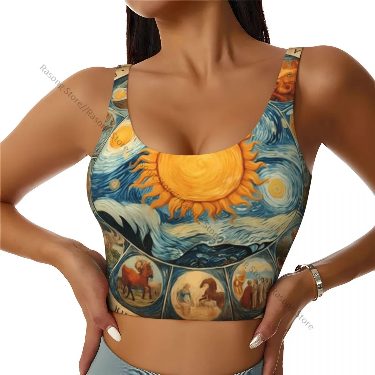Sports Bra Women Running Yoga Clothes Vest Zodiac Of The Sun Horoscope Gathering Fitness Vest