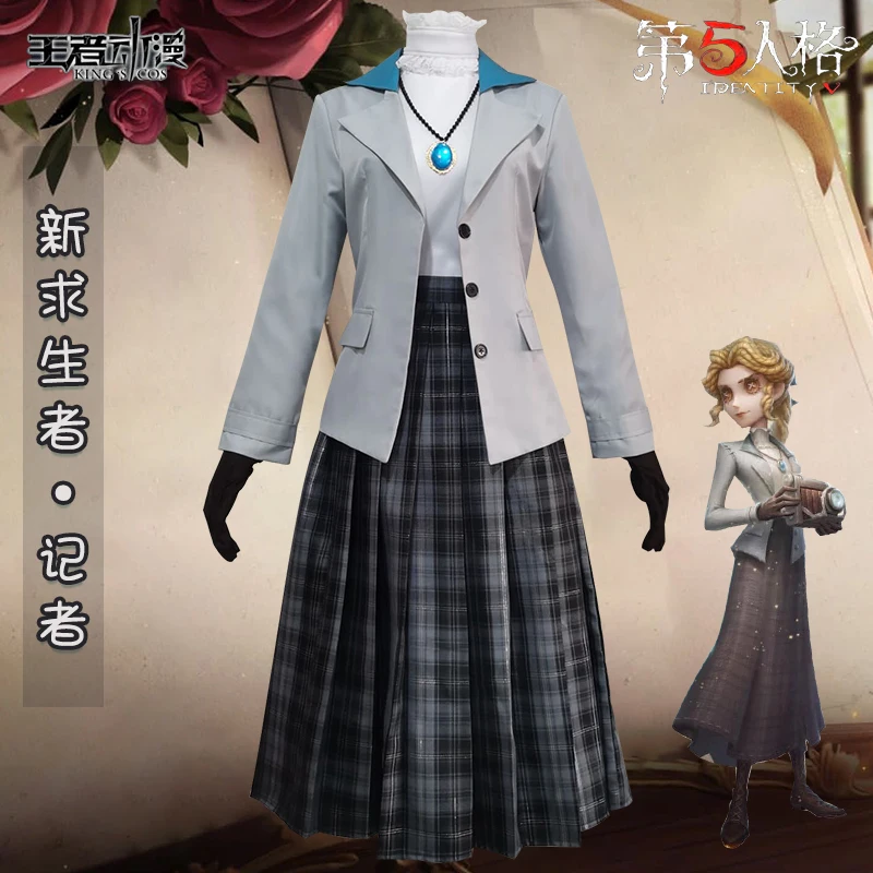 

Anime Game Identity V Reporter Alice DeRoss Cosplay Costumes Halloween Uniforms Work Clothes Party Dress