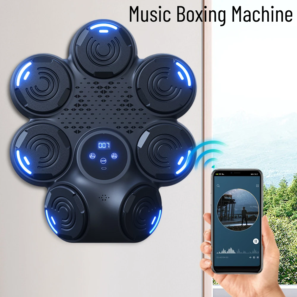 Music Boxing Machine Bluetooth Adult/Children Musical Boxing Machine Wall Target Smart Boxing Training Machine Boxing Equipment