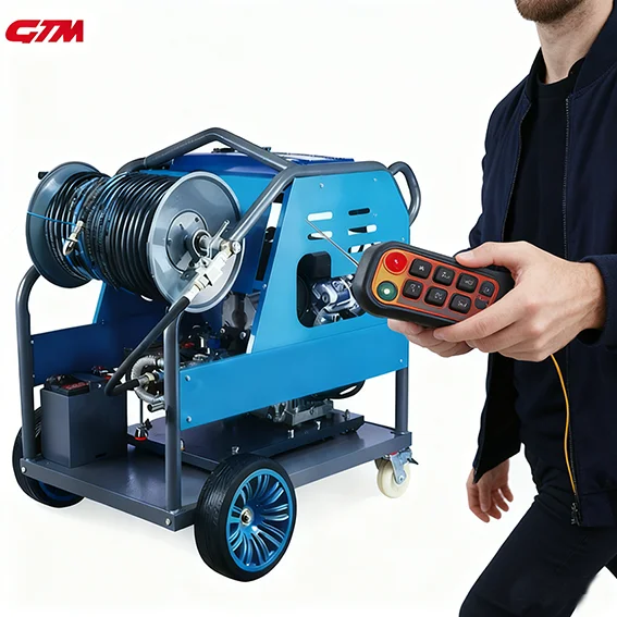 Engine Cold Water High Pressure Remote Control Sewer Jetter Pressure Washer Trailer Mounted