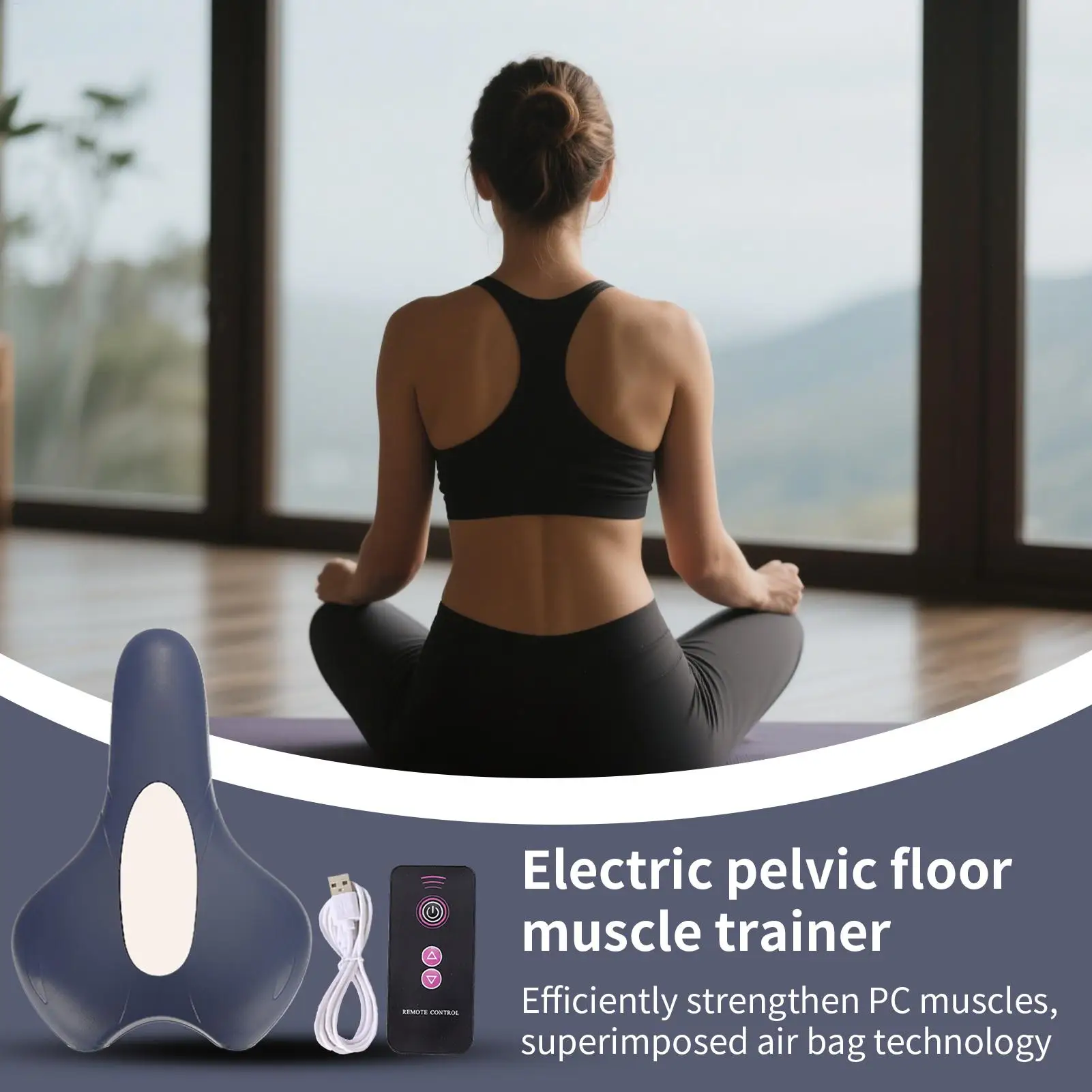 Kegel Exerciser Pelvic Floor Muscle Trainer Electric Massage Cushion Remote Sphincter Bladder Trainer for Postpartum Recovery