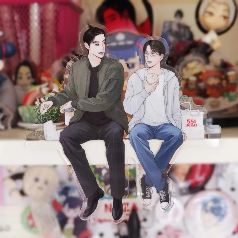Anime Let's Go Karaoke Narita Kyoji Oka Satomi Cosplay Standing Plate Acrylic Sitting Posture Figure Stand Desktop Ornament Prop