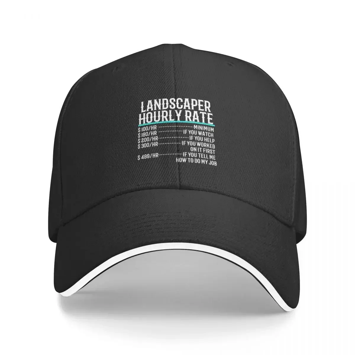 Landscaper Hourly Rate ~ Funny Landscaper Gifts Baseball Cap Fishing cap Rave Men Hats Women's