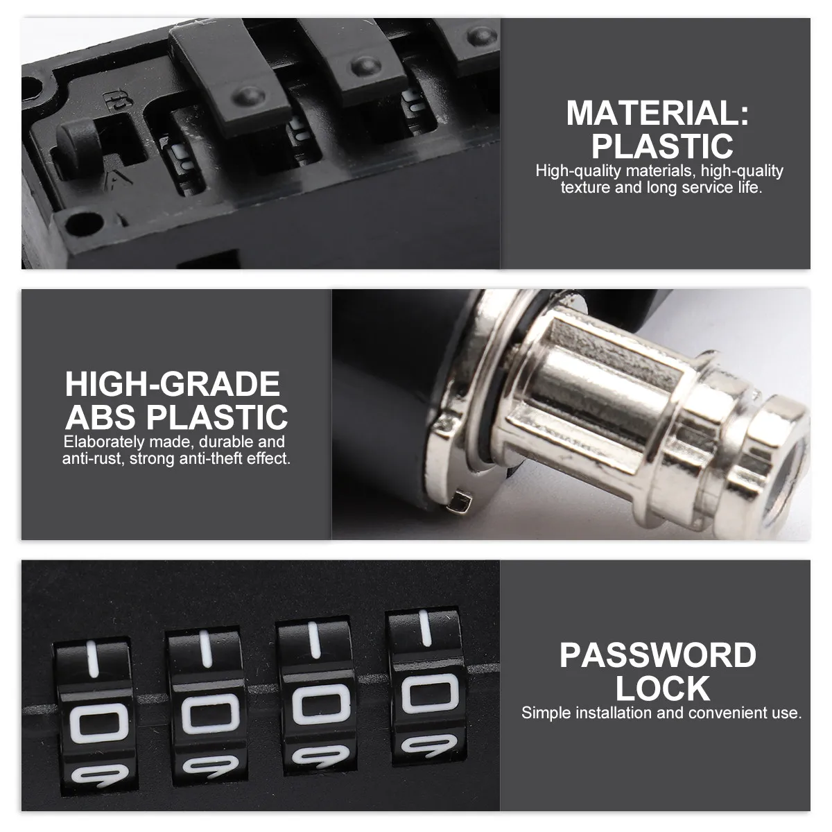 4 Digit Combination Mechanical Password Lock Sturdy Plastic Lock for Mailbox Cabinet Drawer Cupboard Locker Toolbox Caravan Boat