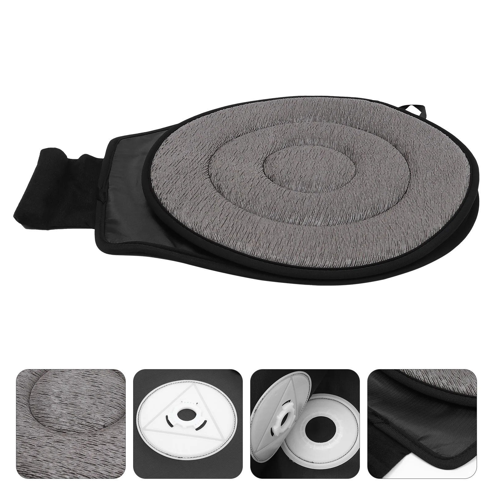 

Swivel Seat Cushion Dual Ring Grey for Car Home Ergonomic Non Slip Bottom Lightweight Portable Reusable Pregnant Elderly Car