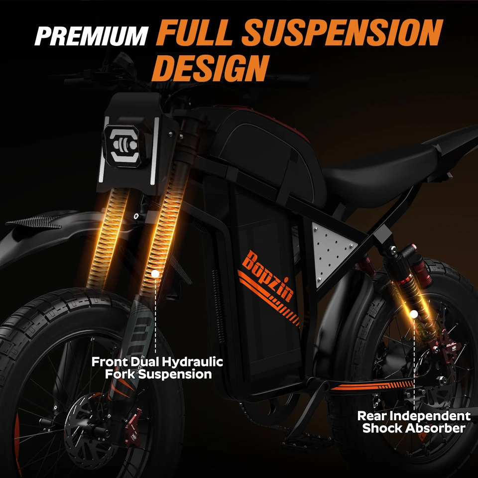 Electric Dirt Bike For Adults 60V 35Ah Battery 20"x4 Off Road Fat Tire 7 Speed E-Bike Electric Bicycles Mountain Motorcycle image 4