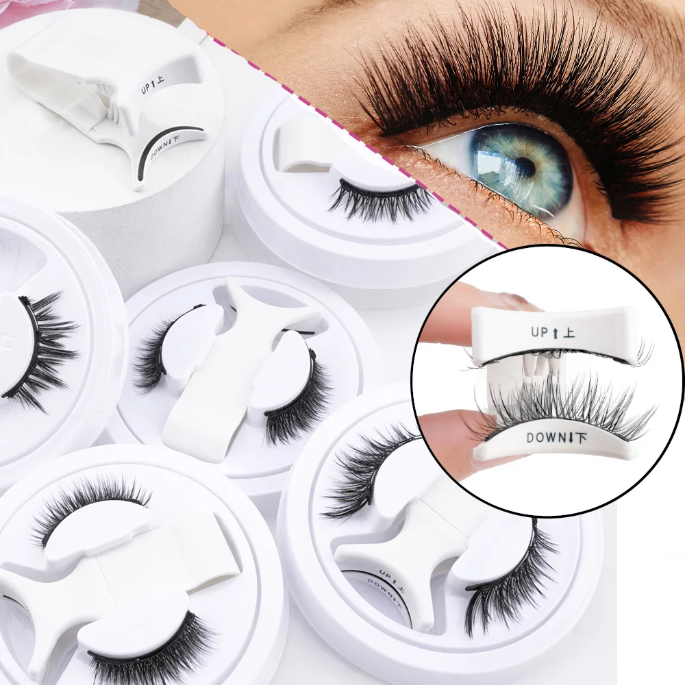 5-teiliges wiederverwendbares magnetisches Wimpern-Set mit magnetischer Pinzette, handgefertigte lockige gefälschte Wimpernverlängerung, 3D-Nerzwimpern-Make-up-Werkzeug