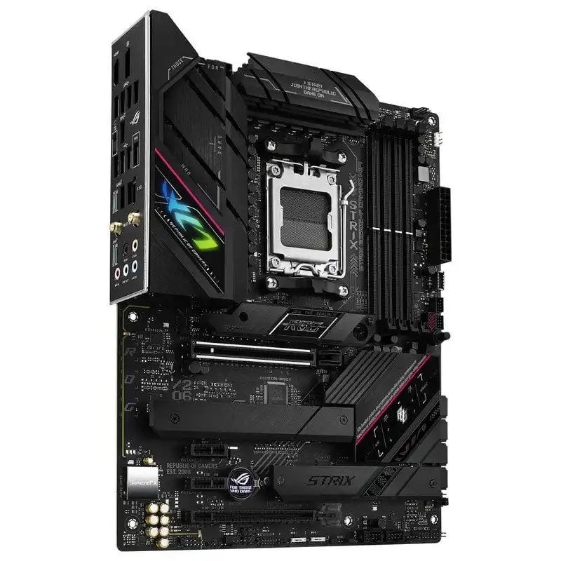 لوحة أم ASUS ROG STRIX B650E-F GAMING WIFI بمعالج AMD B650 و AM5 وذاكرة DDR5 بسعة 192 جيجابايت وM.2 وATX تدعم Ryzen 5 9600X وRyzen 5 8500G وRyzen 9 7900 - 5