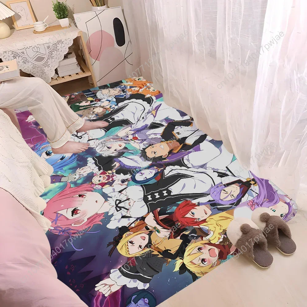 Re Zero Anime Raummatten Retro Multiple Choice Wohnzimmer Küchenteppich Rutschfester Willkommensteppich