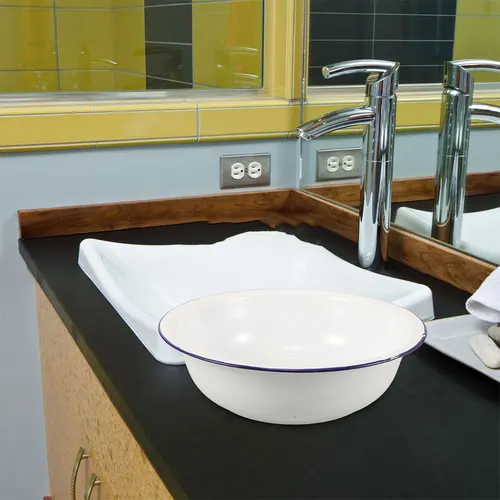 Imagen 2 del producto Lavabo de baño de pies esmaltado Retro, cuenco de lavado de cerámica Vintage, multifuncional, duradero, fácil de limpiar, decoración del hogar, lavabo de utilidad para el cuidado de los pies