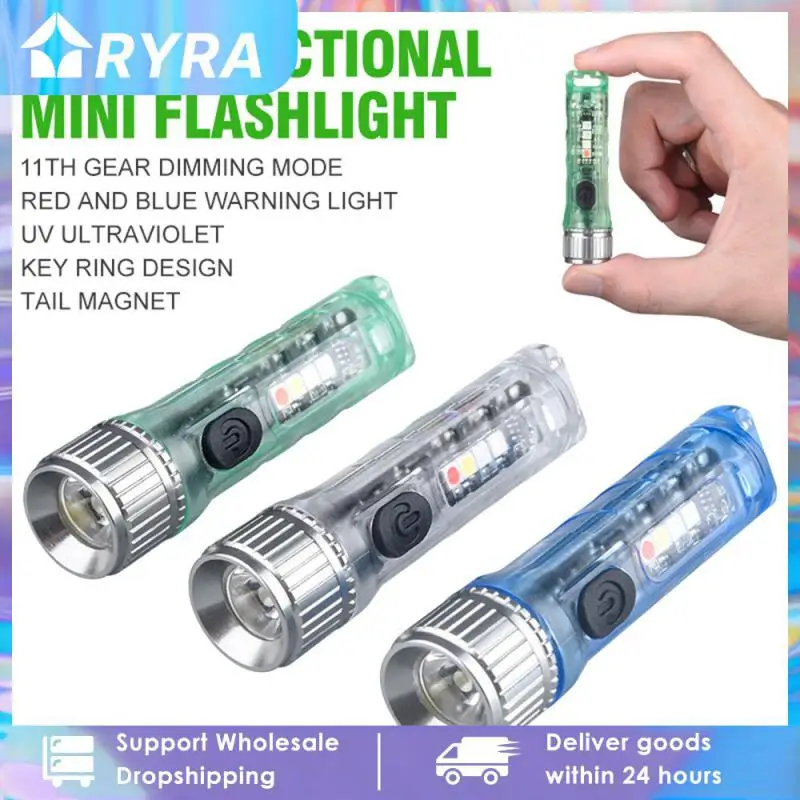 Warn Mini Led Flashlight Long Press The Switch To Turn The Super Bright Mode Mini Flashlight Portable Flashlight Waterproof