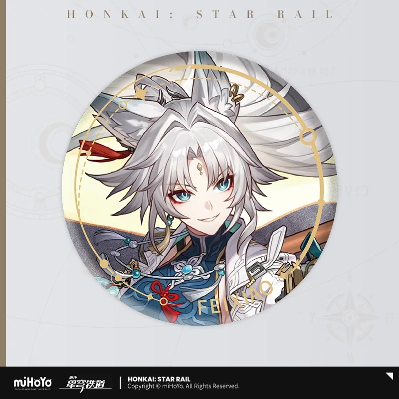 75mm Honkai Star Rail Tinplate Badge miHoYo Official genuine version Boothill Moze Character doll  Anime cosplay decoration Gift