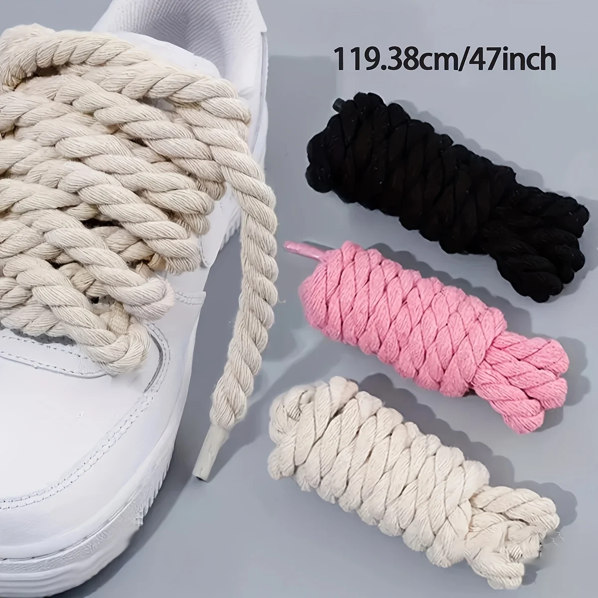 Handmade Braided Shoelaces - Durable and Thick Canvas Shoe Accessories for Lightweight Footwear