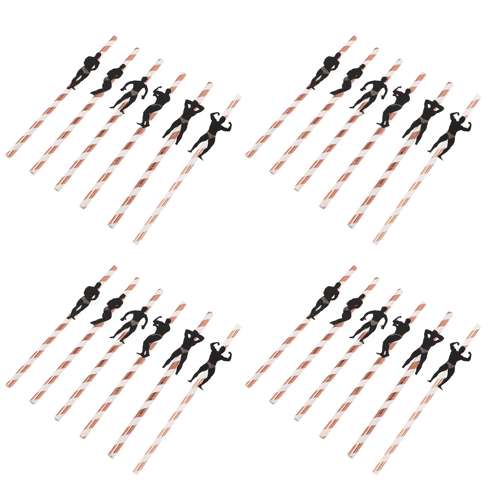 

24pcs Decoration Rose Gold Disposable Straws for Bachelor Party Decorations Bachelorette Straws Straw for Party Photo Props