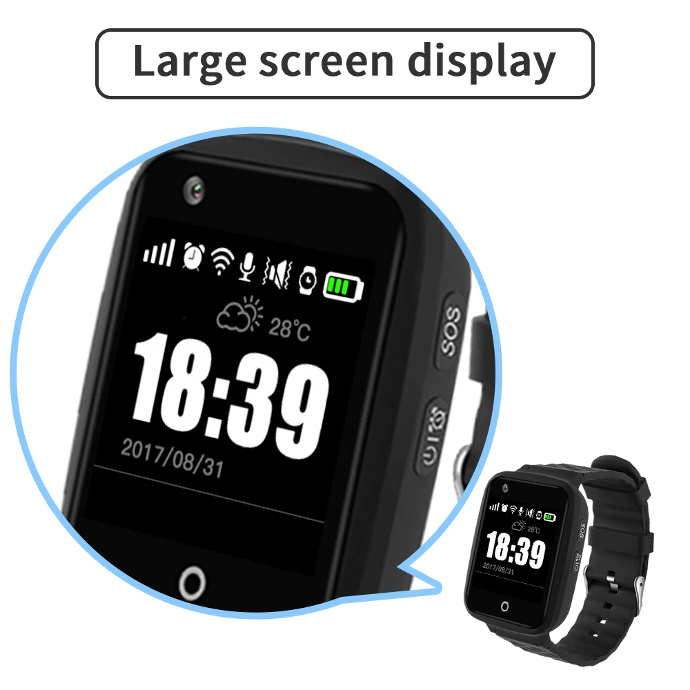 Elderly 4G Smart Watch SOS GPS Location Tracker Video Call WiFi Chat Camera Health Sports Bracelet Heart Rate Blood Monitor