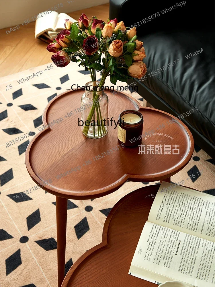 P178 Nuovo tavolo da tè francese retrò in legno massello Soggiorno Casa Tavolino da salotto con senso artistico avanzato Mobili moderni e minimalisti