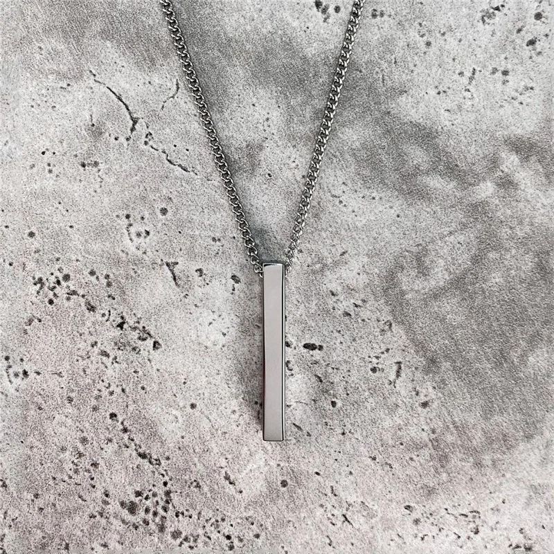 European and American minimalist necklace ins cool style temperament versatile hip-hop geometric pendant long necklace image 4
